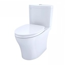 TOTO MS446124CEMFGN#01 Aquia IV Two-Piece Elongated Dual Flush 1.28 and 0.9 GPF Universal Height Toilet with CEFIONTECT WASHLET+ Ready Cotton White MS446124CEMFGN#01