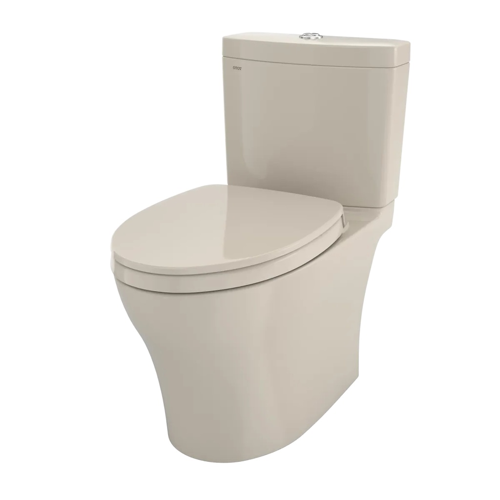 TOTO MS446124CEMFGN#03 Aquia IV Two-Piece Elongated Dual Flush 1.28 and 0.9 GPF Universal Height Toilet with CEFIONTECT WASHLET+ Ready Bone MS446124CEMFGN#03