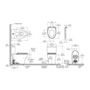 TOTO MS446124CEMFGN#03 Aquia IV Two-Piece Elongated Dual Flush 1.28 and 0.9 GPF Universal Height Toilet with CEFIONTECT WASHLET+ Ready Bone MS446124CEMFGN#03