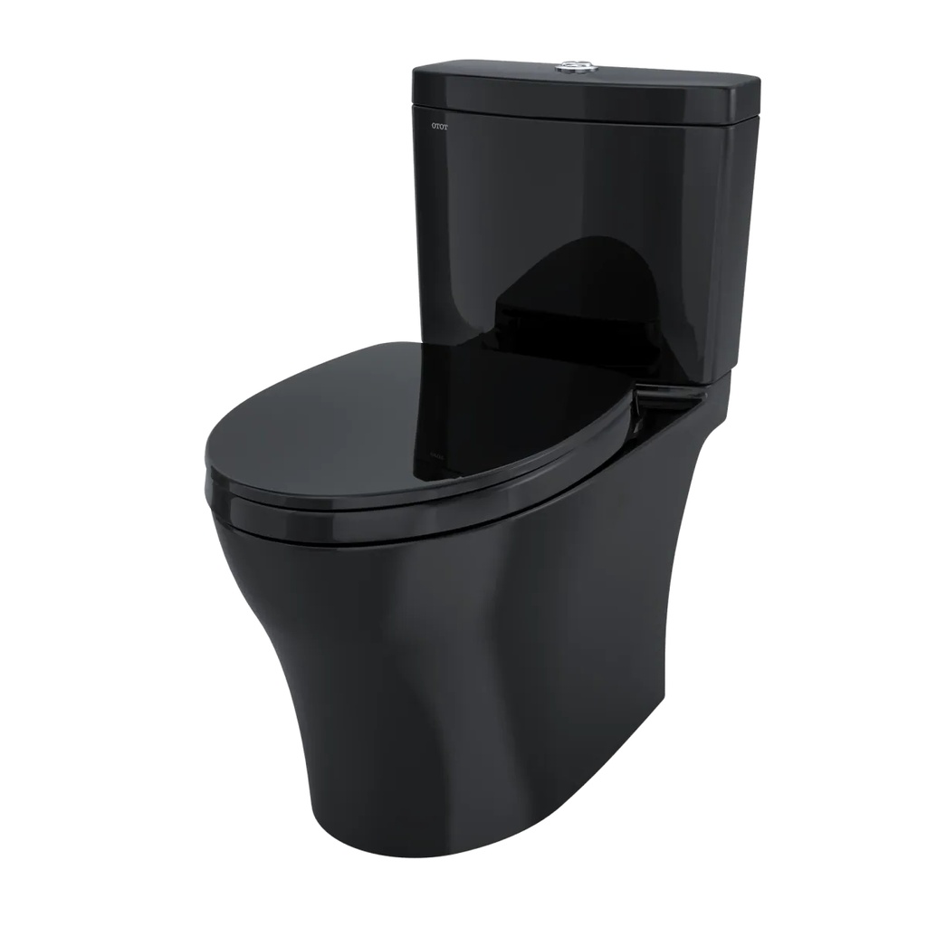 TOTO MS446124CEMFN#51 Aquia IV Two-Piece Elongated Dual Flush 1.28 and 0.9 GPF Universal Height Toilet WASHLET+ Ready Ebony MS446124CEMFN#51