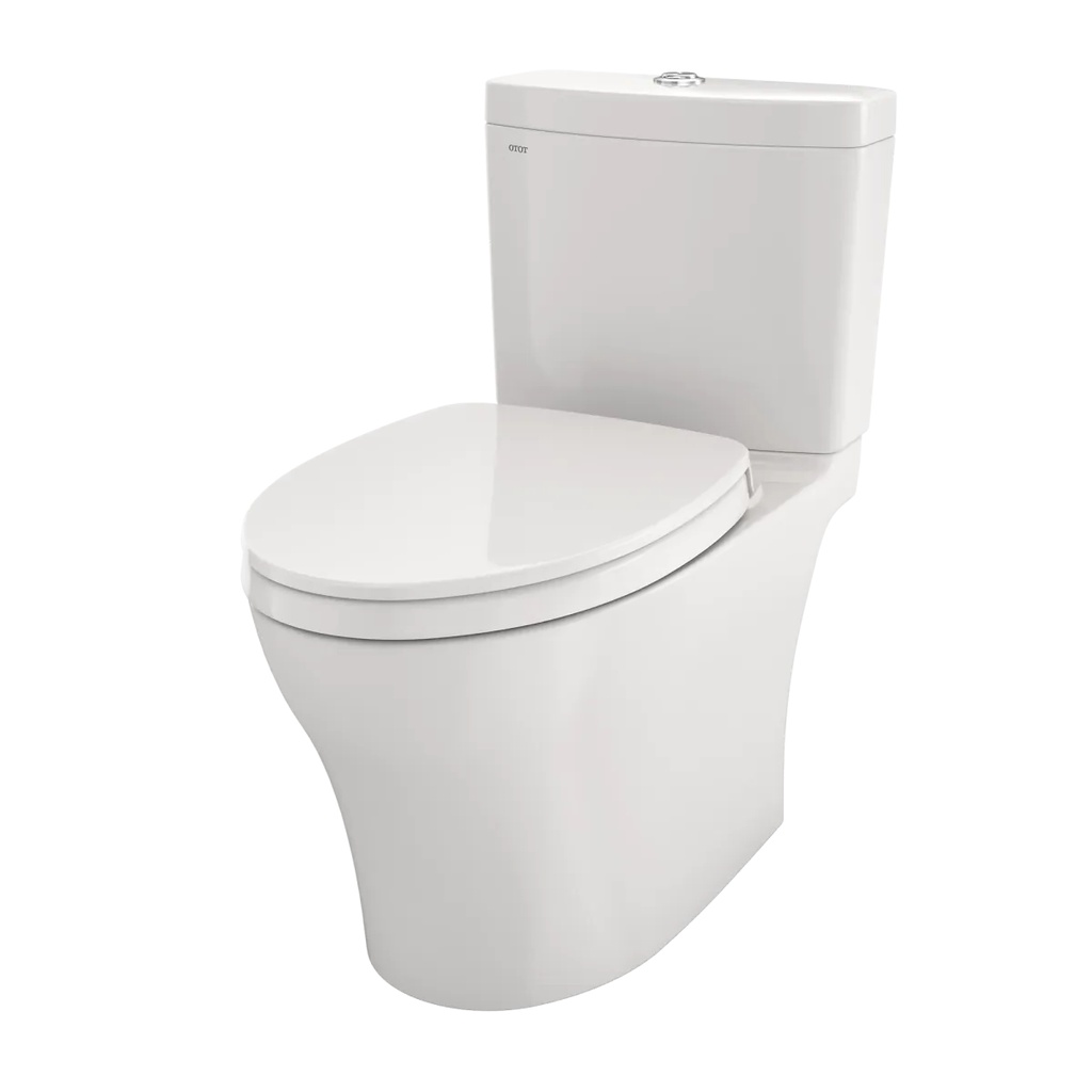 TOTO MS446124CEMGN#11 Aquia IV WASHLET+ Two-Piece Elongated Dual Flush 1.28 and 0.9 GPF Toilet with CEFIONTECT Colonial White MS446124CEMGN#11