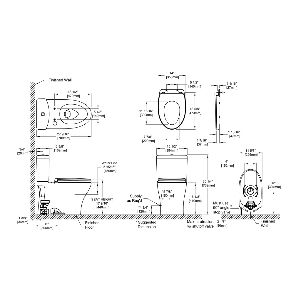 TOTO MS446124CEMGN#12 Aquia IV WASHLET+ Two-Piece Elongated Dual Flush 1.28 and 0.9 GPF Toilet with CEFIONTECT Sedona Beige MS446124CEMGN#12