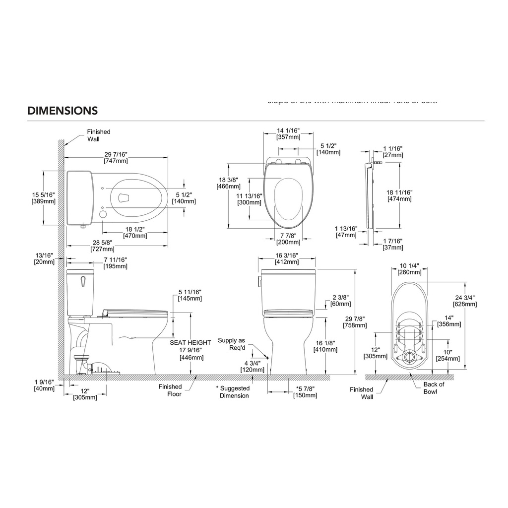 TOTO MS472124CUFG#12 2Pc Glaston 1G W Seat Ss124 -