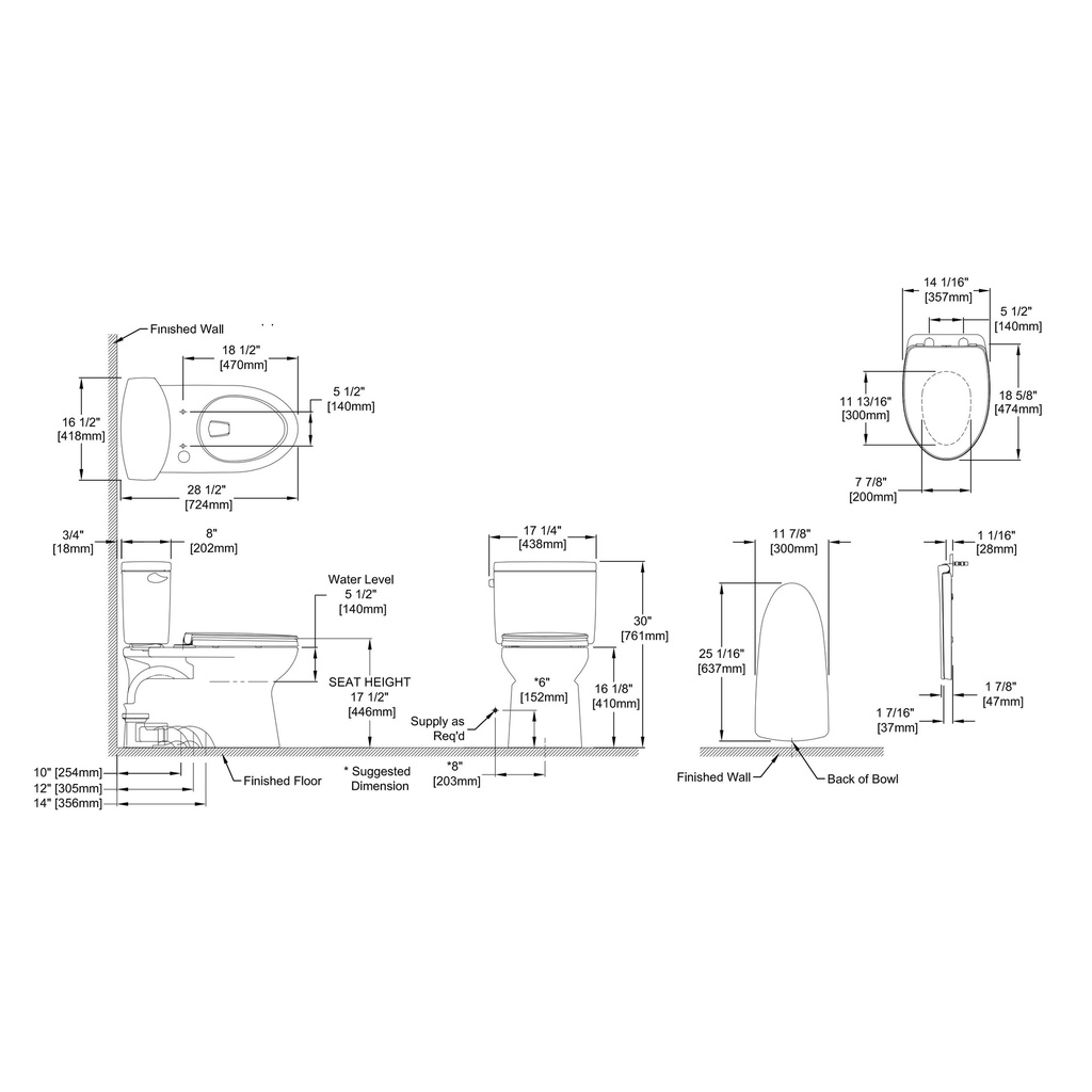 TOTO MS474124CEFG#03 Vespin Ii With Ss124 1.28Gpf Bone