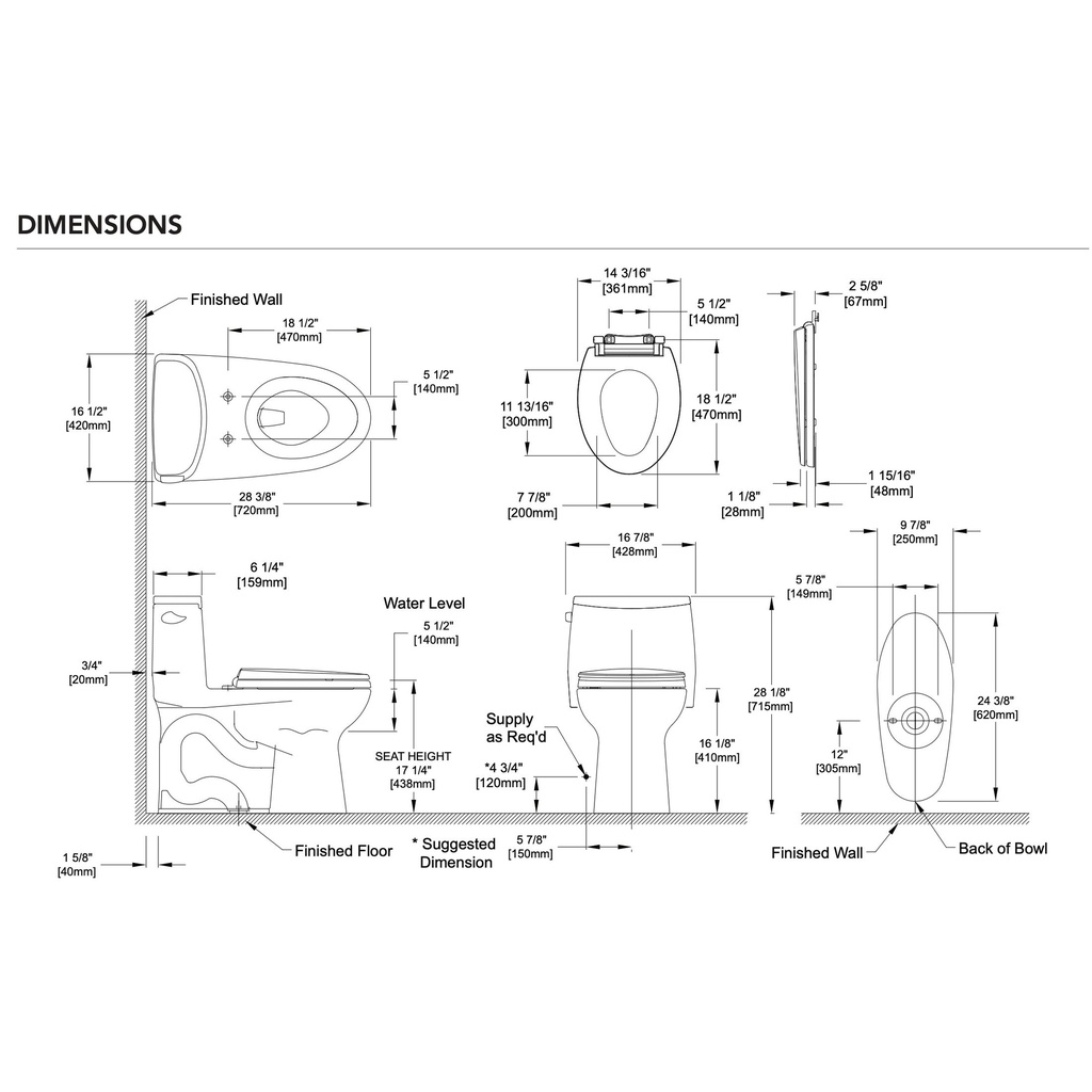TOTO MS608114CEF#51 Ultramax Tornado 1PC Toilet