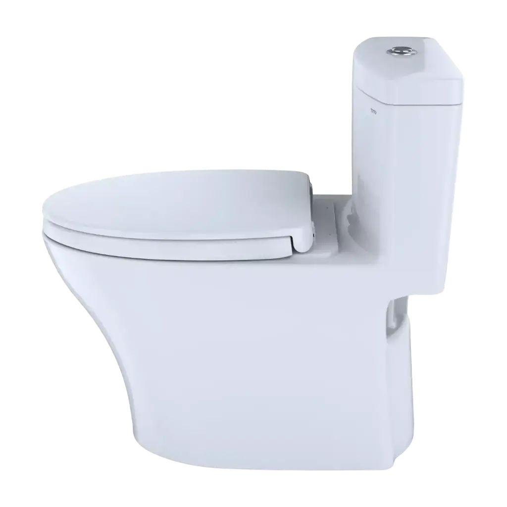 TOTO MS646124CEMFGN#11 Aquia IV One-Piece Elongated Dual Flush 1.28 and 0.9 GPF Universal Height WASHLET+ Ready Toilet with CEFIONTECT Colonial White- MS646124CEMFGN#11