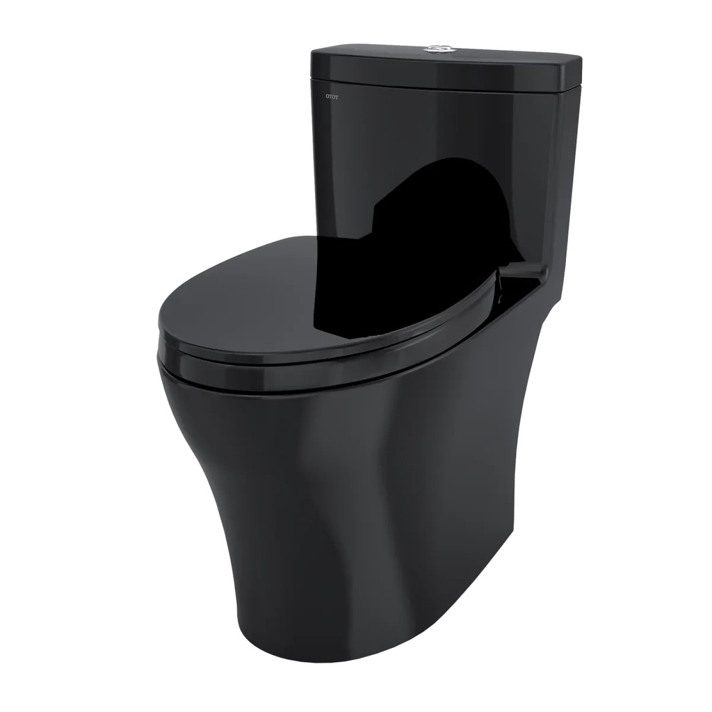 TOTO MS646124CEMFN#51 Aquia IV One-Piece Elongated Dual Flush 1.28 and 0.9 GPF Universal Height WASHLET+ Ready Toilet Ebony- MS646124CEMFN#51