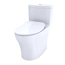 TOTO MS646234CEMFGN#01 Aquia IV One-Piece Elongated Dual Flush 1.28 and 0.9 GPF Universal Height WASHLET+ Ready Toilet with CEFIONTECT Cotton White- MS646234CEMFGN#01