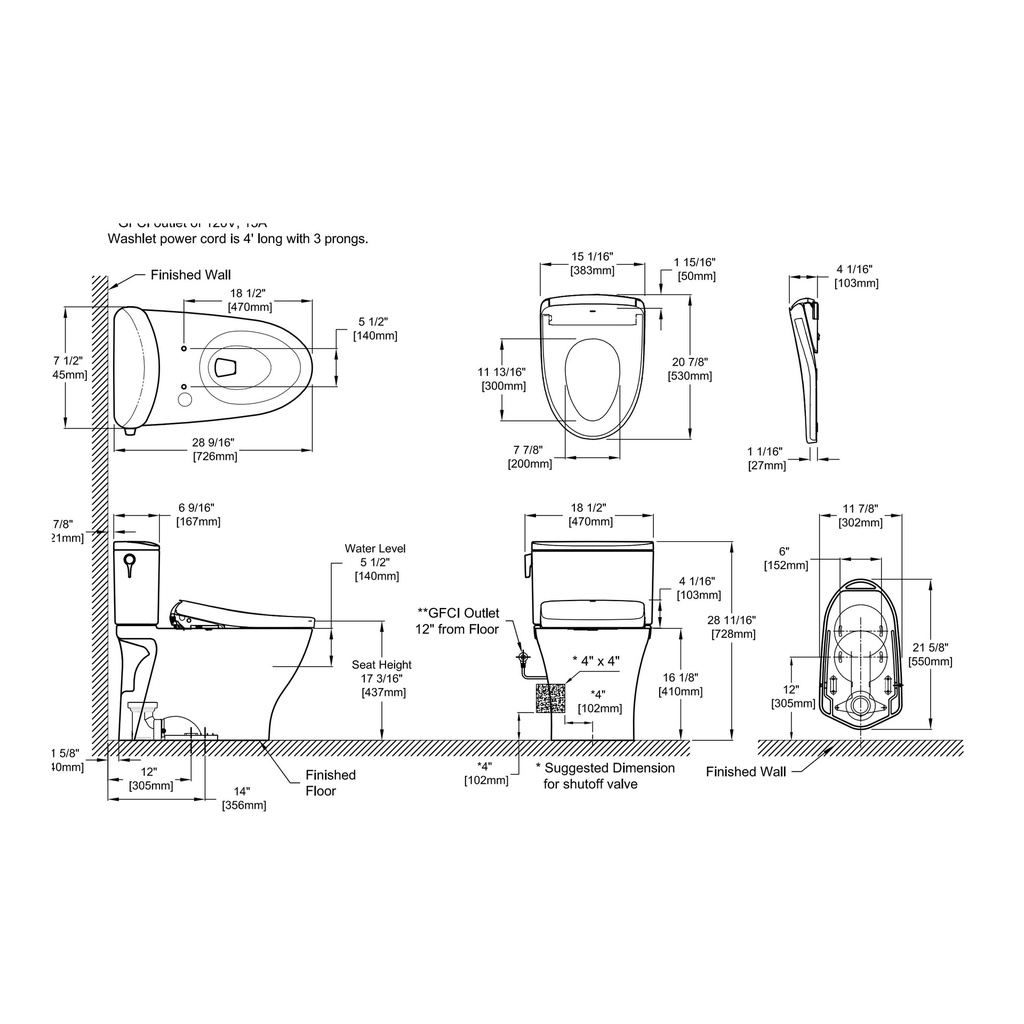 TOTO MW4424726CEFG#01 2Pc Nexus W/ Washlet+ S7 (1.28Gpf)