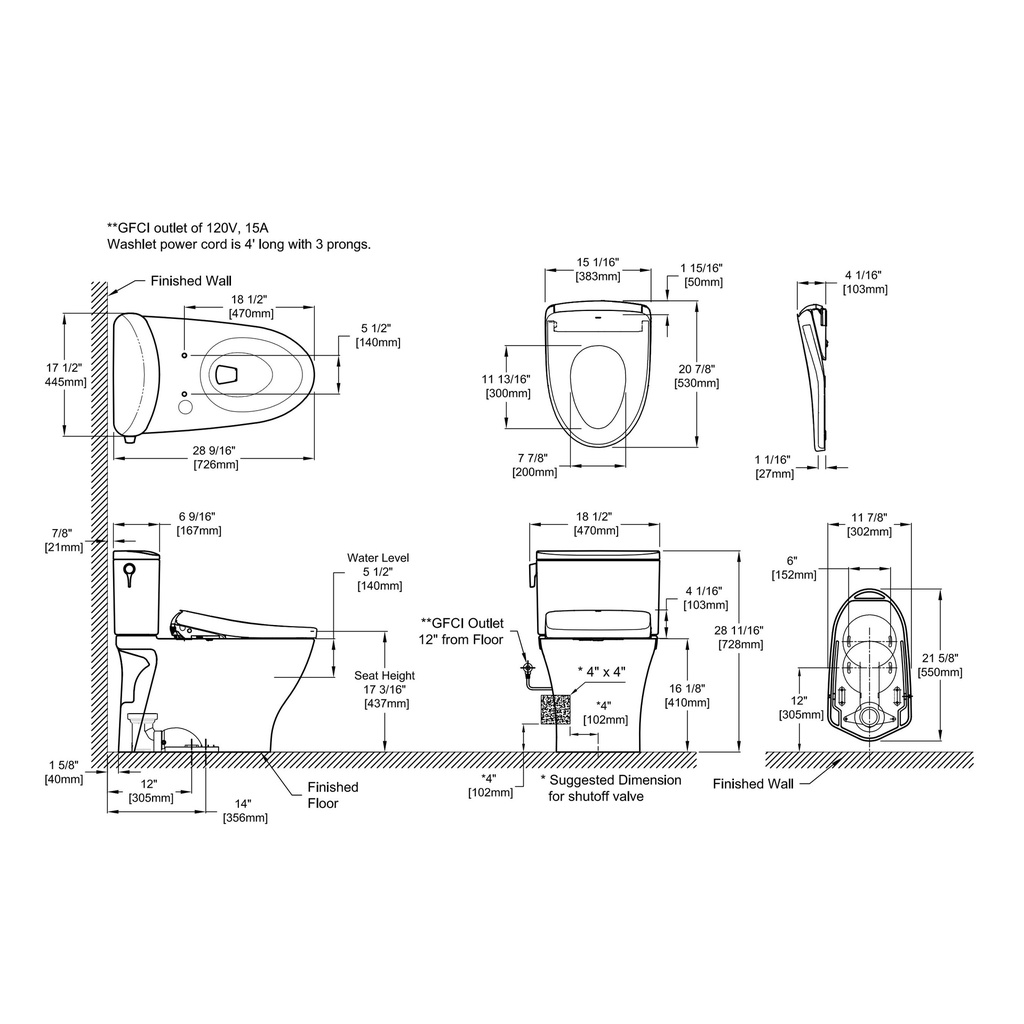 TOTO MW4424736CEFGA#01 2Pc Nexus W/ Washlet+ S7A & Autoflush (1.28 Gpf)