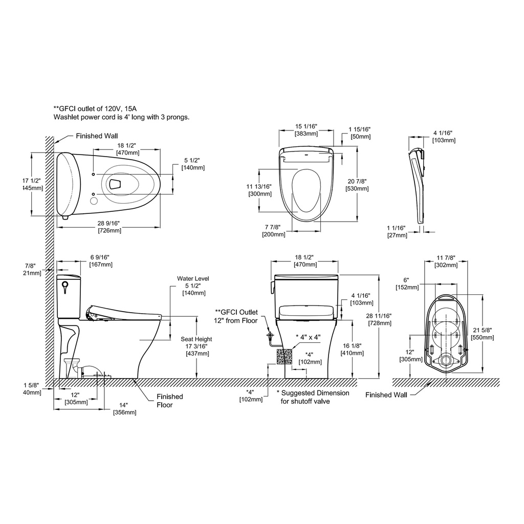 TOTO MW4424736CUFG#01 2Pc Nexus 1G W/ Washlet+ S7A (1.0 Gpf)