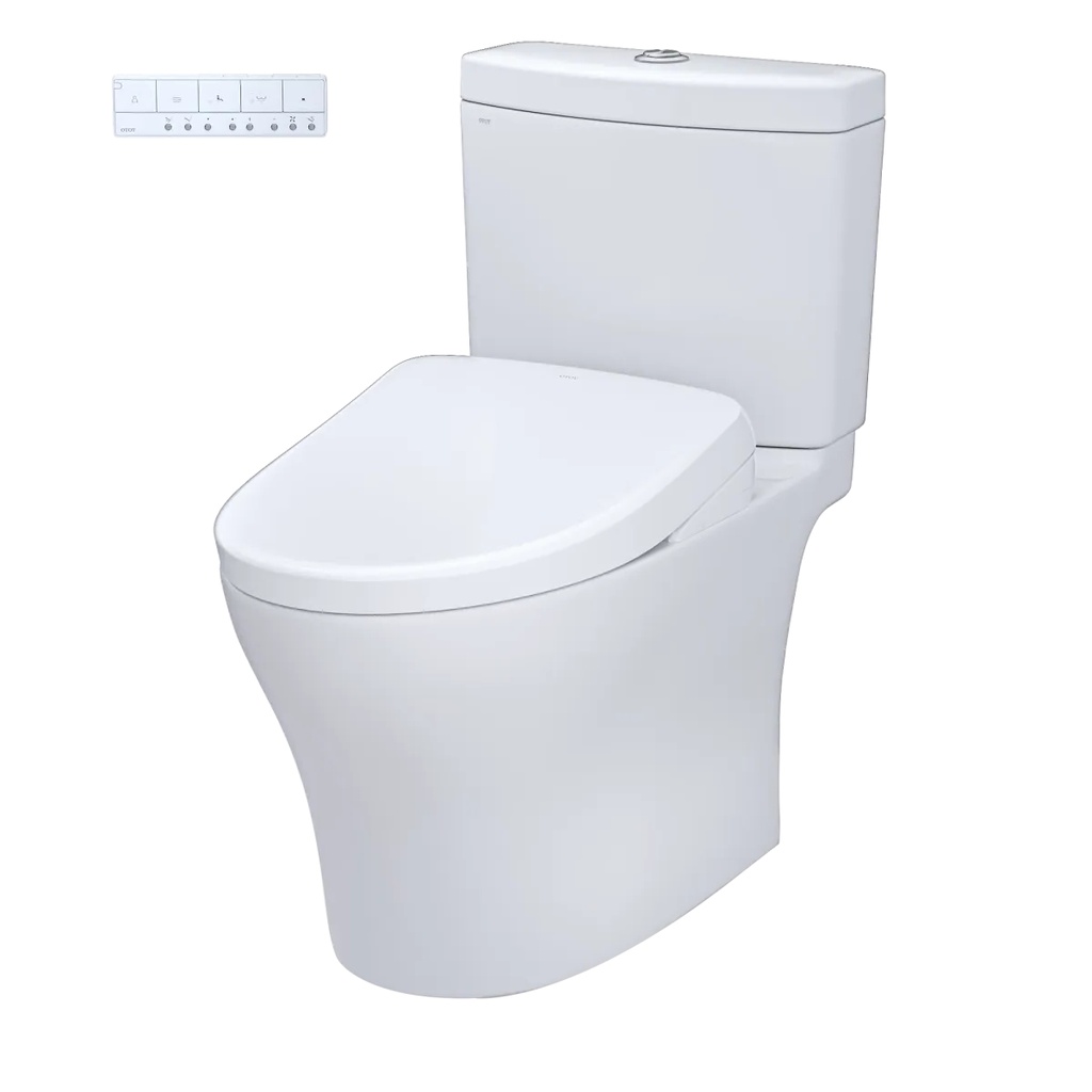 TOTO MW4464726CEMGNA#01 2Pc Aquia Iv Rh W/ Washlet+ S7& Autoflush (0.9 & 1.28 Gpf)