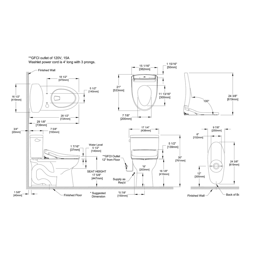 TOTO MW4543446CEFG#01 Drake II 2PC W Washlet S5 1.