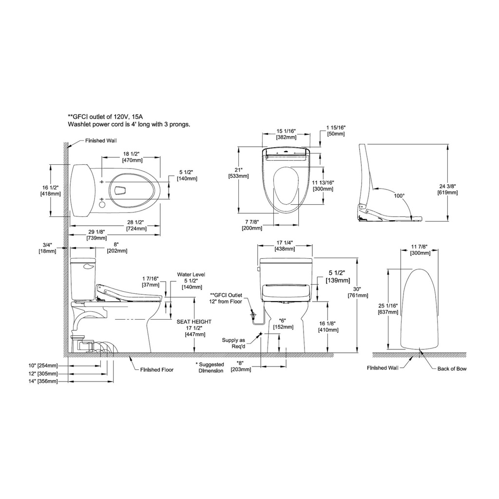 TOTO MW4743446CUFG#01 Vespin II 1G W Washlet S5 1.