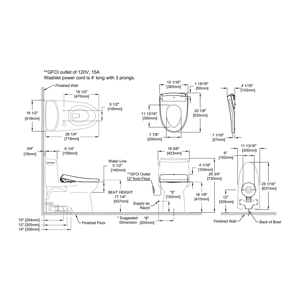 TOTO MW6144736CUFGA#01 Carlyle Ii 1G W/ Washlet+ S7A& Autoflush (1.0 Gpf)