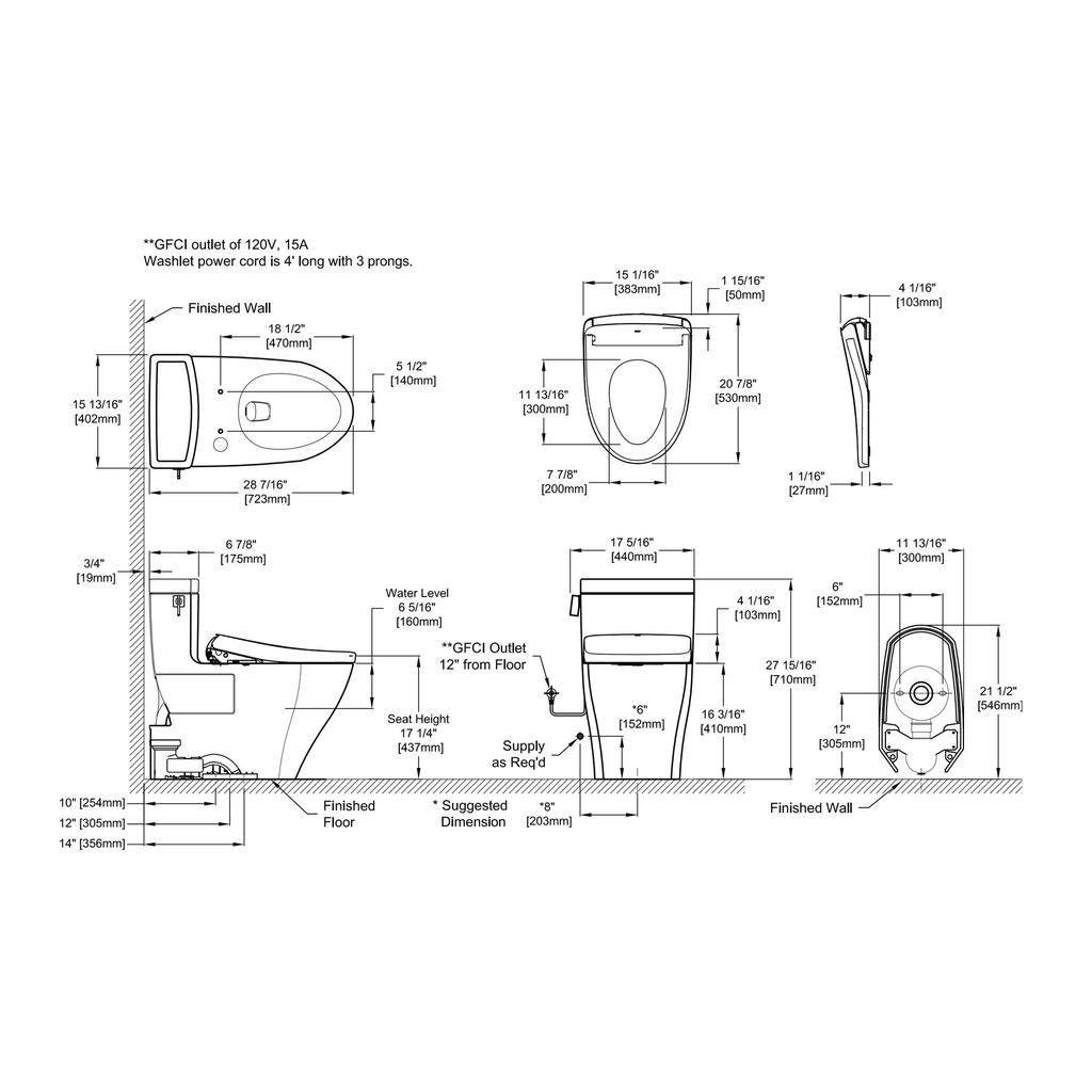 TOTO MW6244726CEFGA#01 Legato W/ Washlet+ S7 & Autoflush (1.28 Gpf)