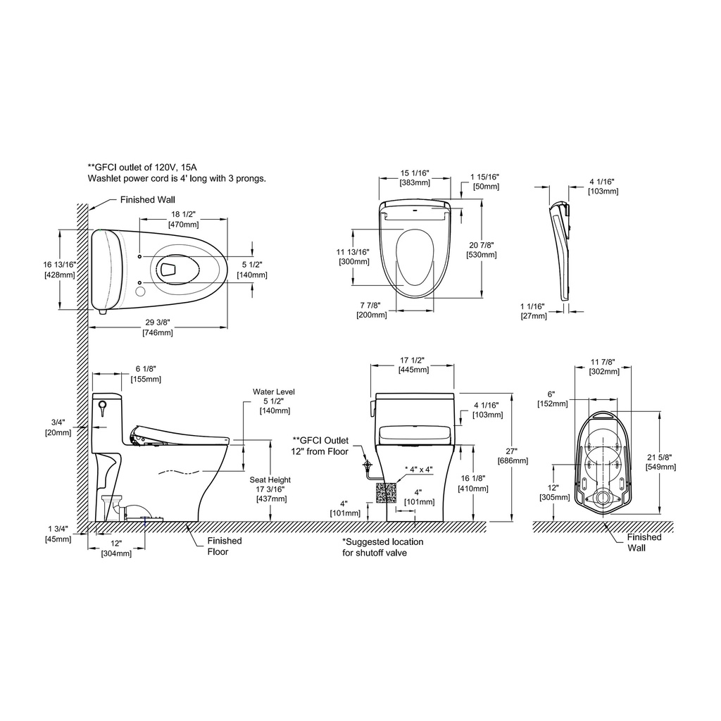 TOTO MW6424736CUFGA#01 1Pc Nexus 1G W/ Washlet+ S7A &Autoflush (1.0 Gpf)
