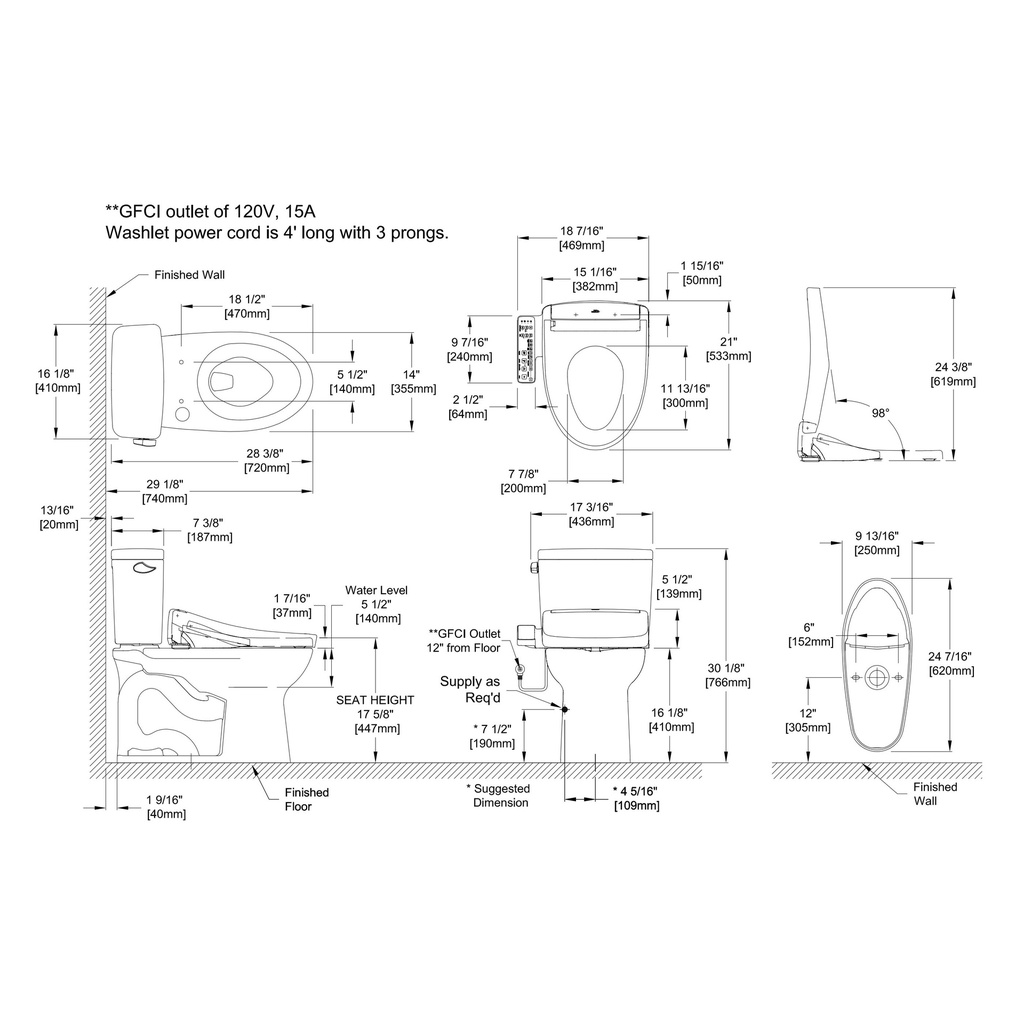 TOTO MW7763346CEFG.10#01 Drake Uh W Washlet S2 1.28Gp