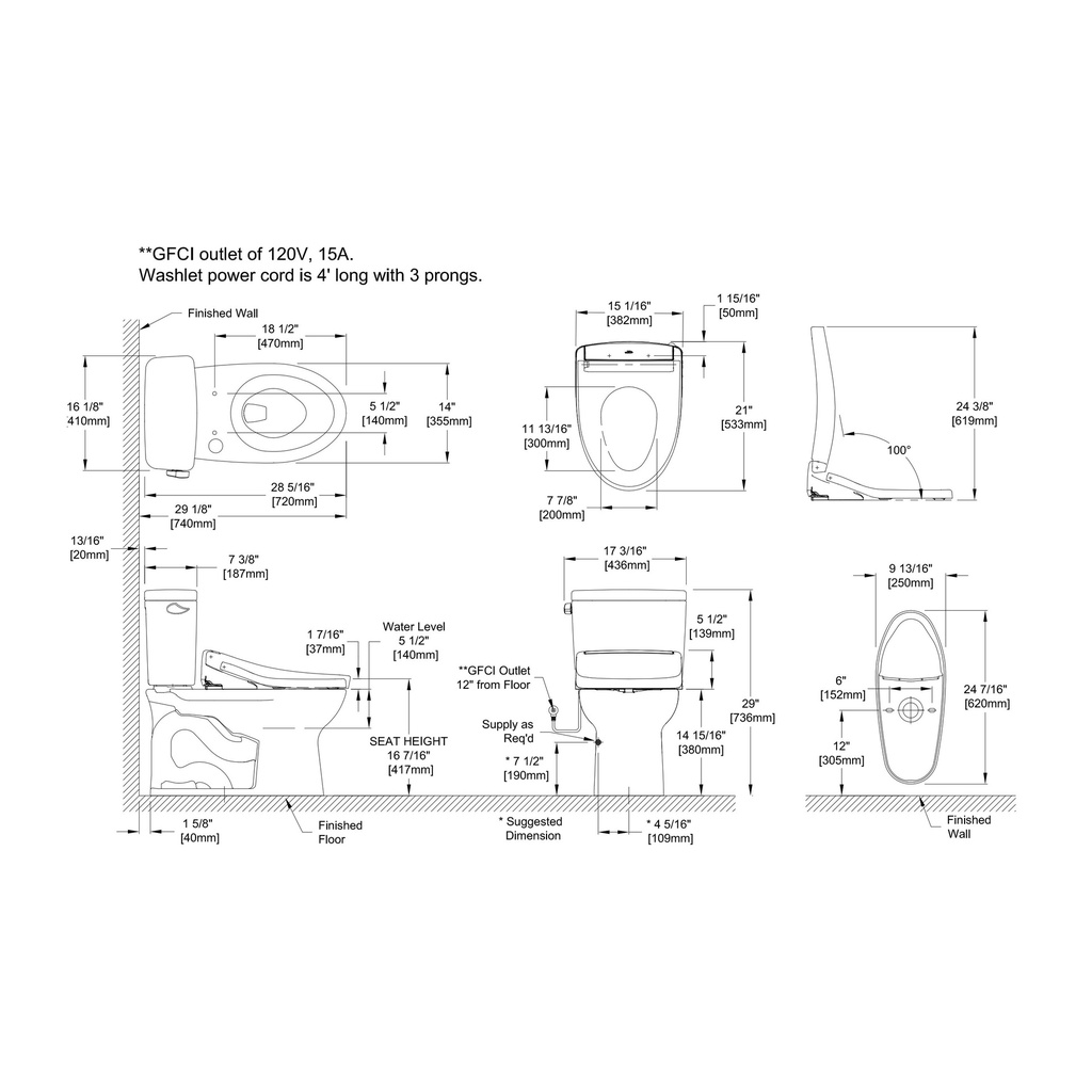 TOTO MW7763446CSG#01 Drake Rh W Washlet S5 1.6GPF