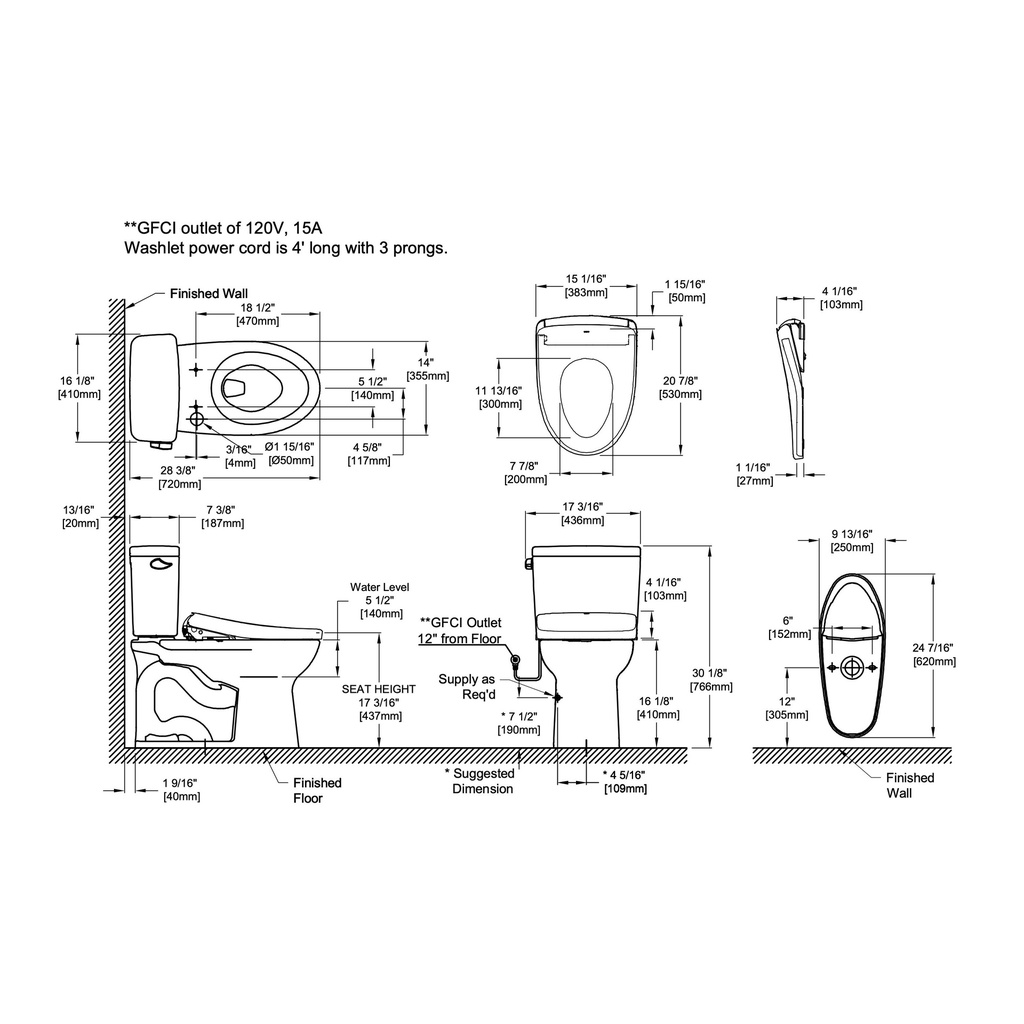 TOTO MW7764726CEFG#01 Drake Uh W/ Washlet+ S7 (1.28Gpf)