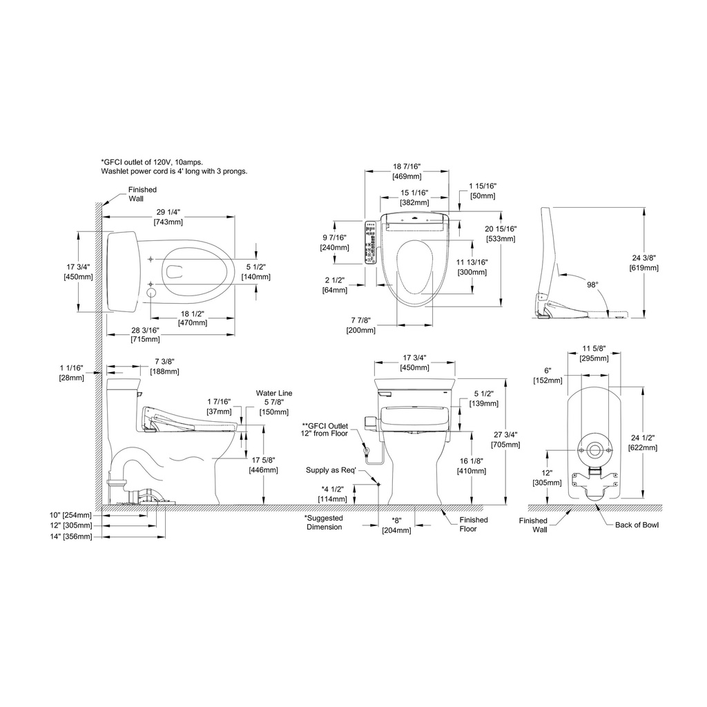 TOTO MW9643346CEFG#01 Soiree W Washlet S2 1.28GPF