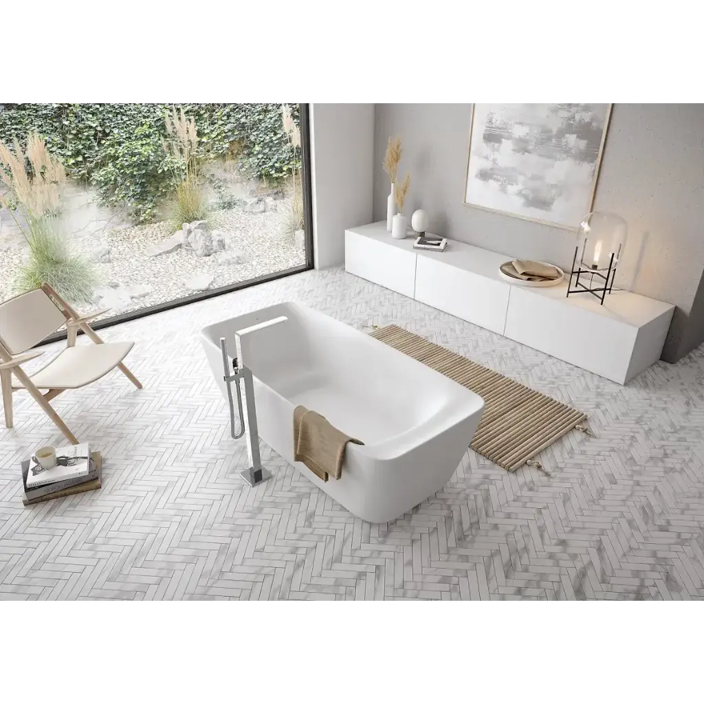 TOTO PJY1724PWEU#GW Flotation Freestanding Square Bathtub - Gloss White