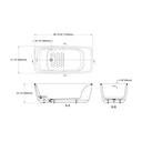 TOTO PJY1724PWEU#GW Flotation Freestanding Square Bathtub - Gloss White