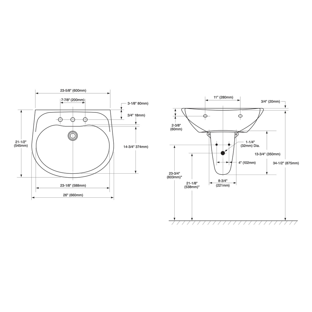 TOTO LHT242G#03 Prominence 1-Hole Lav & Shrd W/ Cefiontect Glaze -Bone