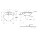 TOTO LPT242.4G#01 Prominence 4" Ctr Lav & Ped W/Cefiontect Glaze Cotton