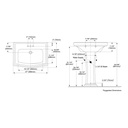 TOTO LPT780.4#01 Clayton 4" Center Lav & Ped Cotton