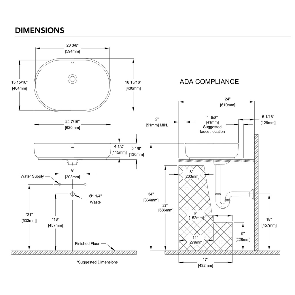 TOTO LT735#SCR Oval Vessel Lavatory