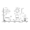 TOTO MS436124CEMFGN#01 Aquia IV Cube Two-Piece Elongated Dual Flush 1.28 and 0.9 GPF Universal Height Toilet with CEFIONTECT WASHLET+ Ready Cotton White MS436124CEMFGN#01