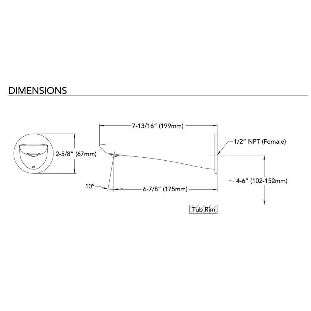 TOTO TBG01001U#CP Tub Spout,Modern R Chrome Plated