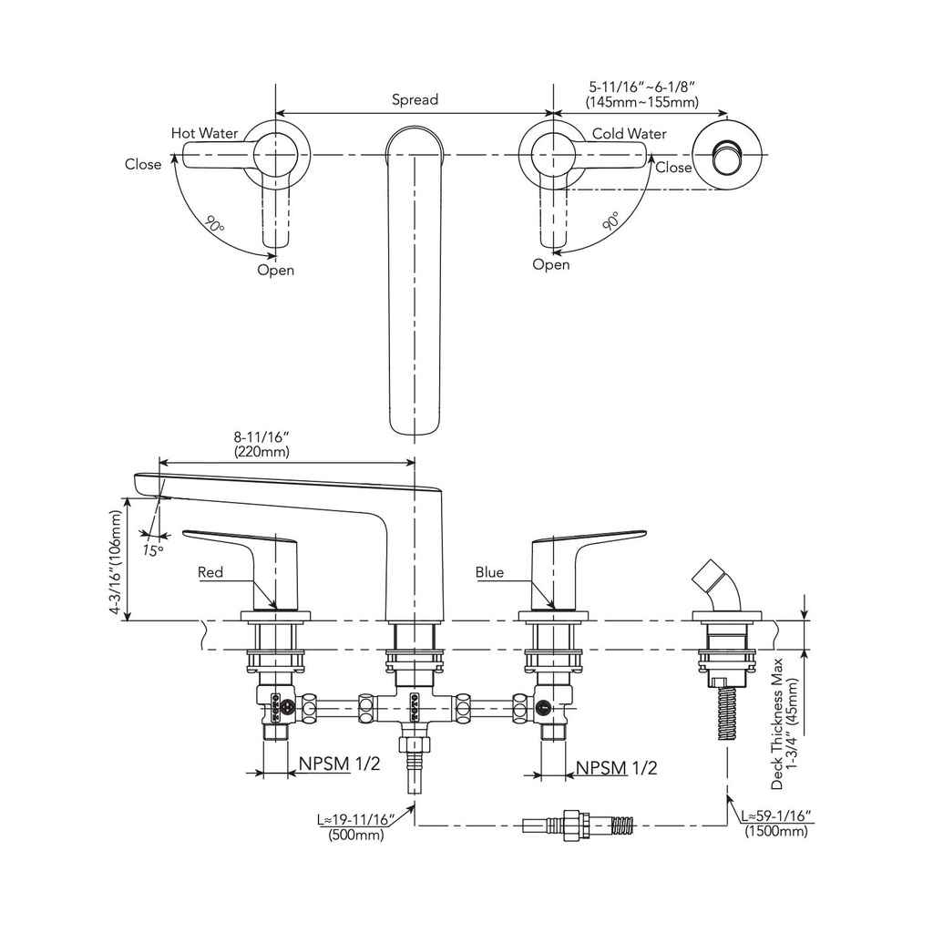 TOTO TBG03202U#MBL Trim Roman Tub Filler Gs (4H)