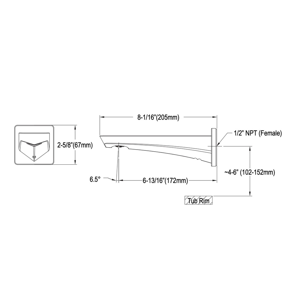 TOTO TBG07001U#CP Tub Spout-Ge