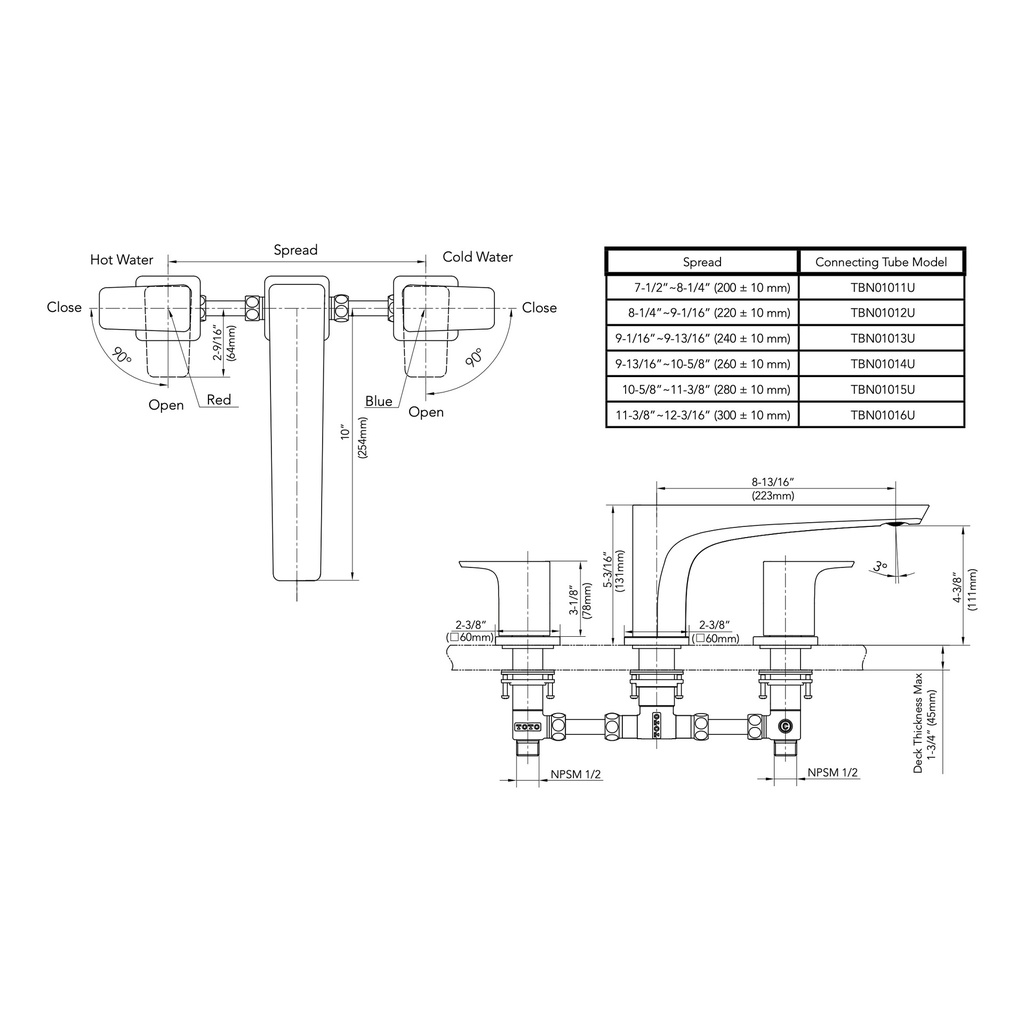 TOTO TBG07201U#PN Trim, Roman Tub Filler, Ge(3H) Polished Nickel W/O Hs