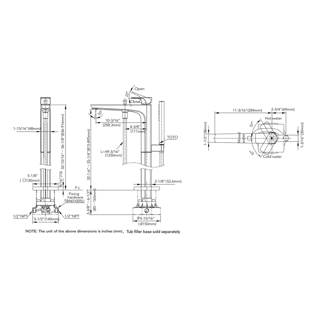 TOTO TBG07306U#PFG Freestanding Tub Ge