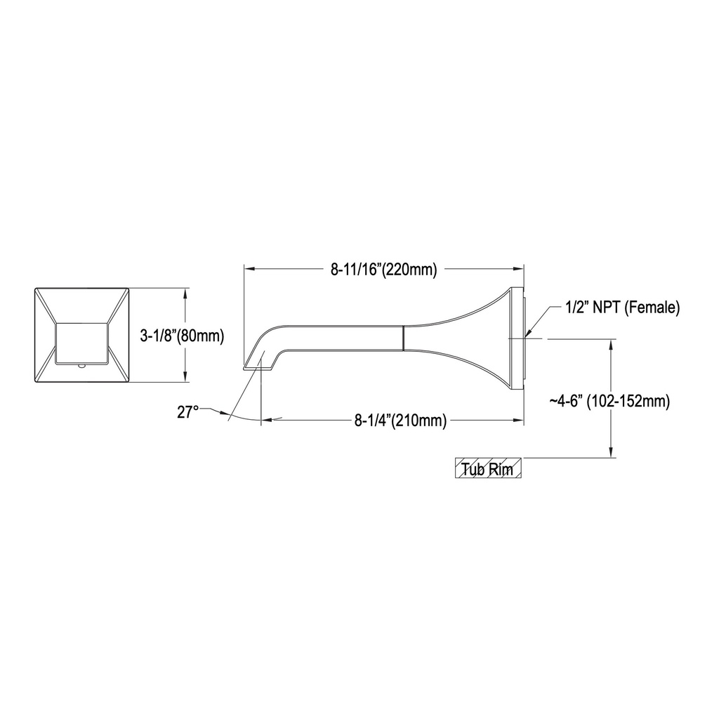 TOTO TBG08001U#BN Tub Spout-Gc
