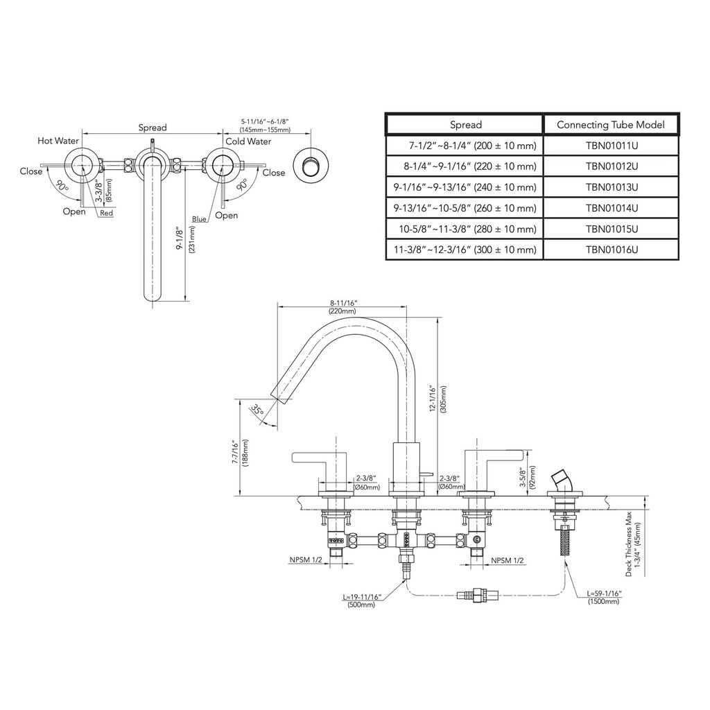 TOTO TBG11202UA#MBL Trim Roman Tub Filler Gf (4H)