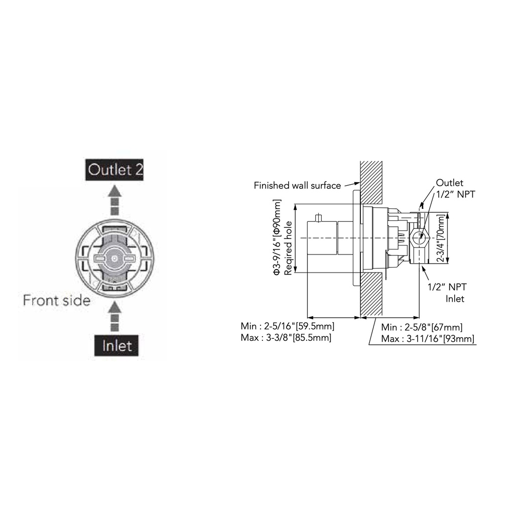 TOTO TBN01104U#PN Vol Ctrl Valve,G Polished Chrome