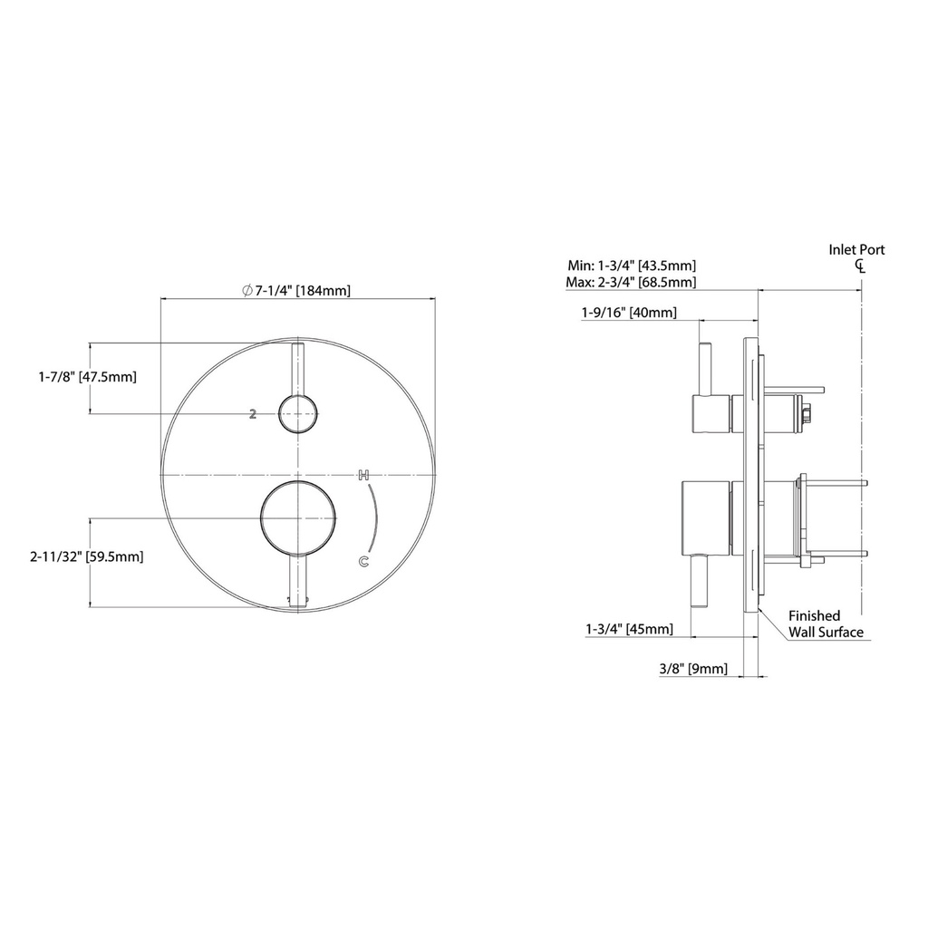 TOTO TBV01802U#BN Trim Round For Pbv W/Div Brushed Nickel