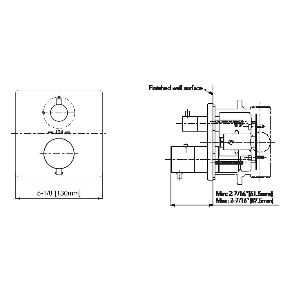 TOTO TBV02403U#MBL Thermo Vol Ctrl Valve G Square