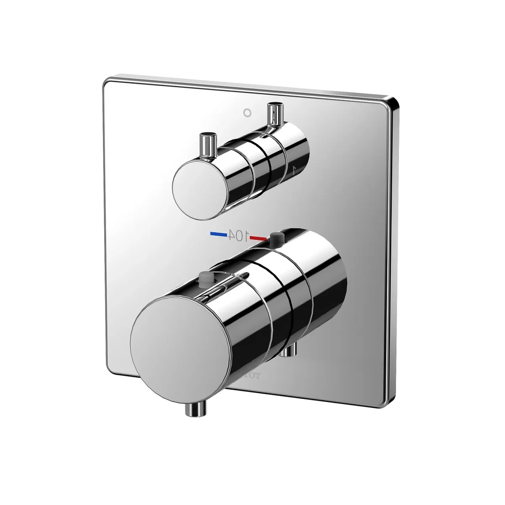 TOTO TBV02404U#CP Thermo 2Way Div Valve,G,Square Chrome Plated W/ Shutoff