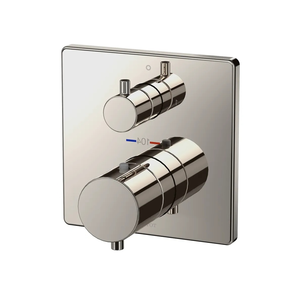 TOTO TBV02404U#PN Thermo 2Way Div Valve,G,Square Polished Nickel W/ Shut Off