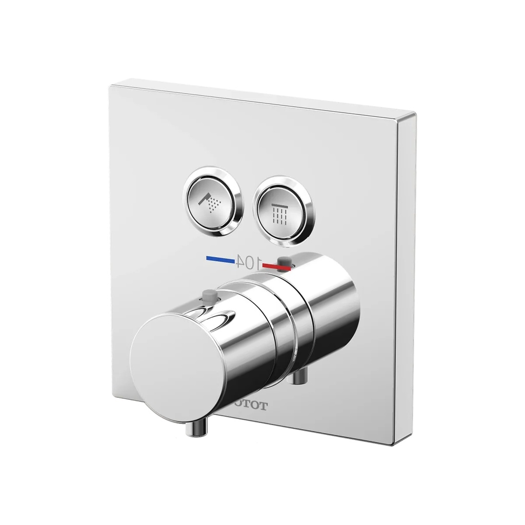 TOTO TBV02406U#CP Thermo 2Way Push Button Valve Chrome Plated W/ Shutoff
