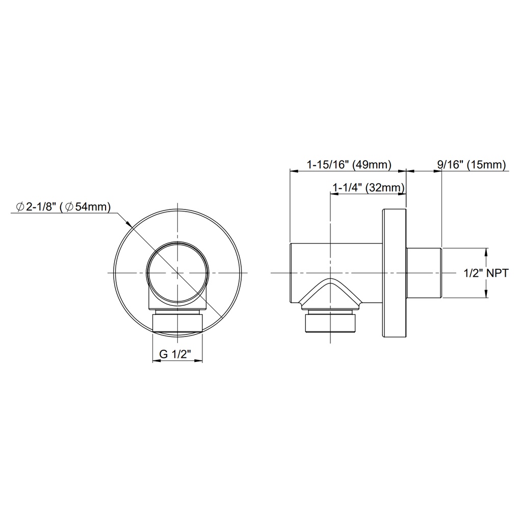 TOTO TBW01014U#BN Wall-Outlet Round