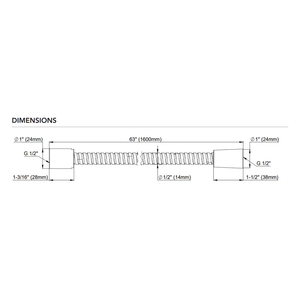 TOTO TBW01026U#CP Shower Hose Metal 63"