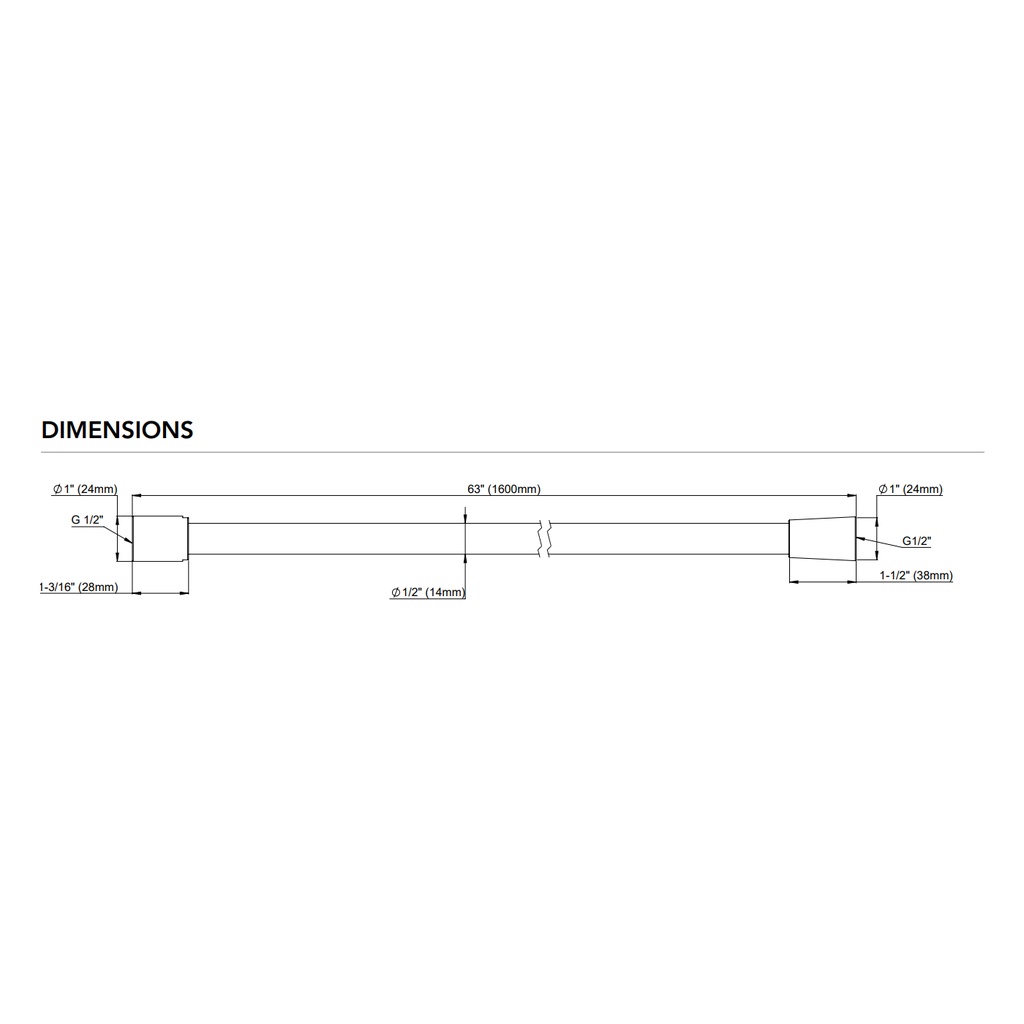TOTO TBW01027U#PN Shower Hose Pvc 63"