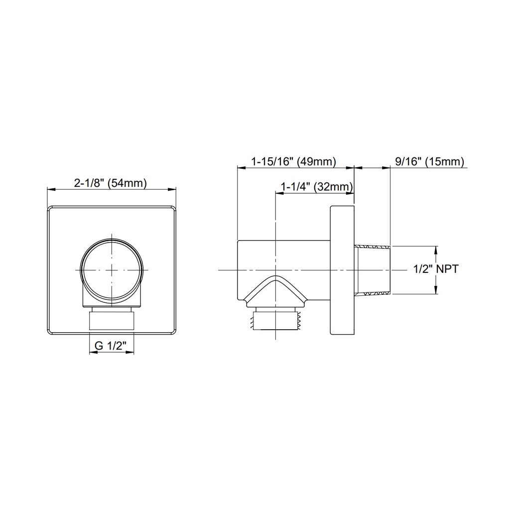 TOTO TBW02013U#CP Wall-Outlet Square