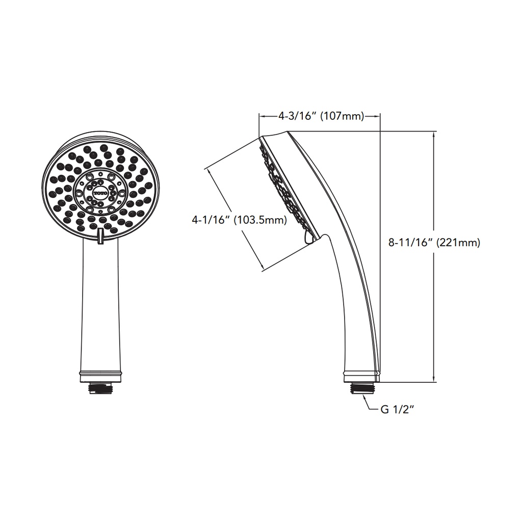 TOTO TBW03003U4#CP Hs,5 Mode,1.75Gpm,L,Classic Chrome Plated